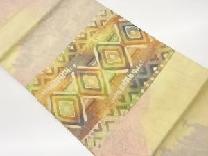 幾何学模様織出し名古屋帯